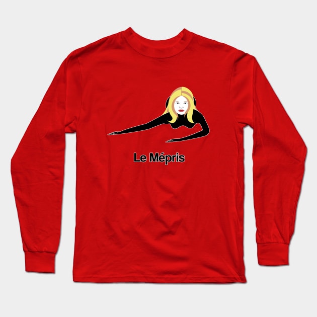 Le Mépris Minimal Movie Fan Art Brigitte Bardot Godard Long Sleeve T-Shirt by Rozbud